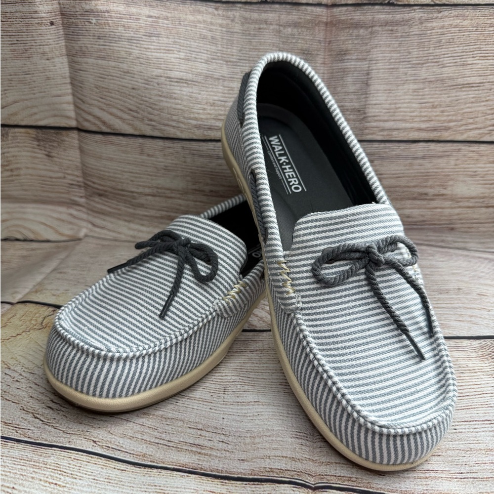 Woman’s Striped Casual Slip Ons